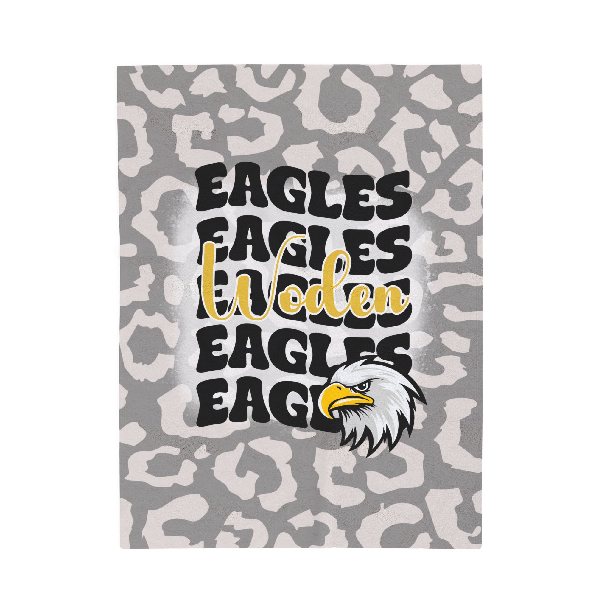 School Spirit Blanket | WODEN EAGLES | STACKED GRAY LEOPARD