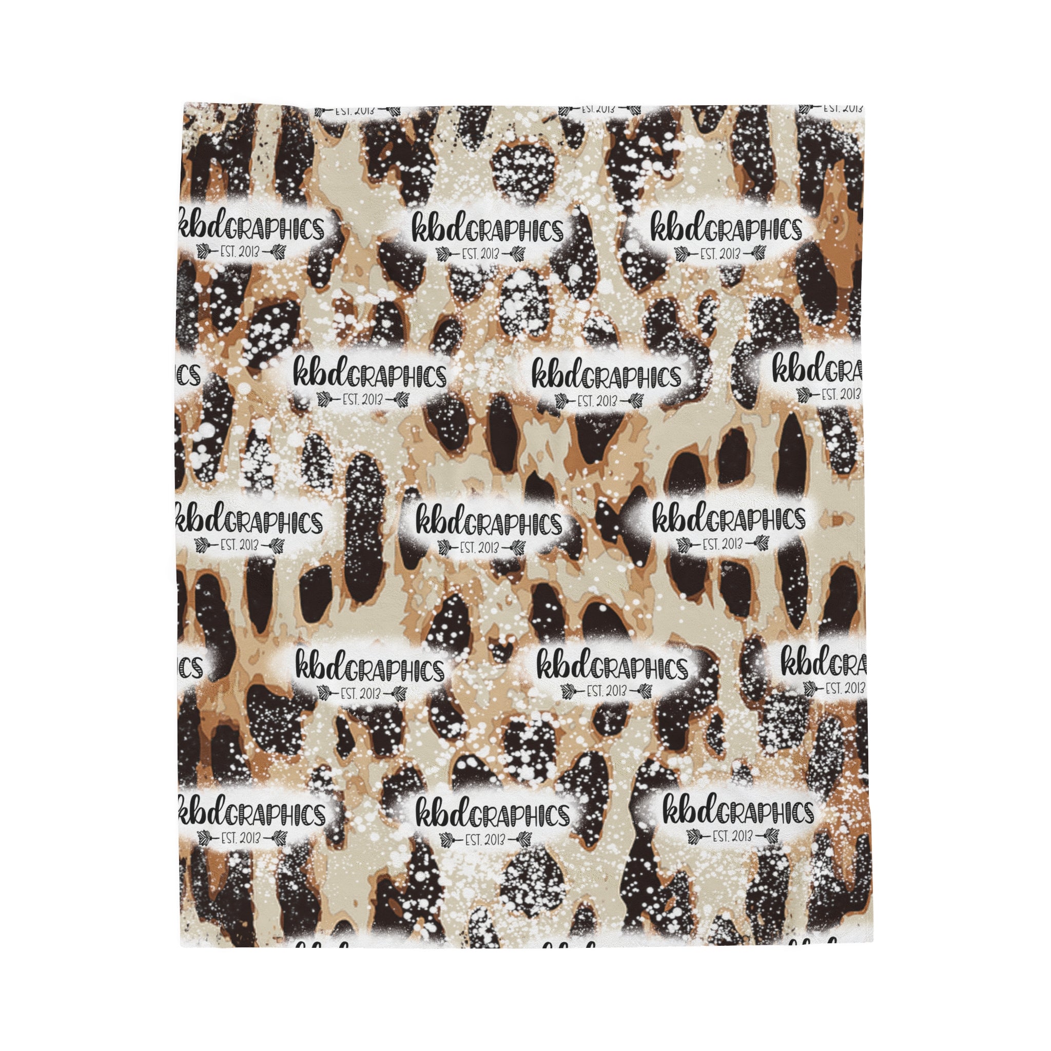 Velveteen Plush Blanket | LEOPARD KBD LOGO