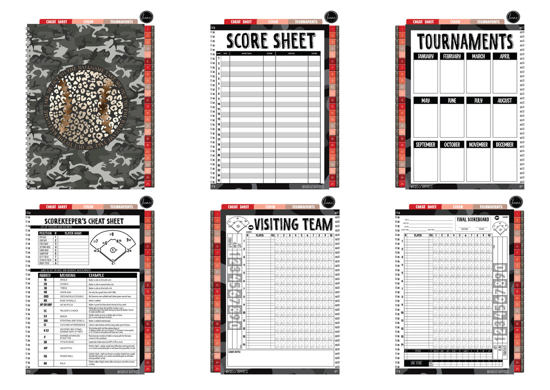 Digital Softball Scorebook  - CAMO LEOPARD