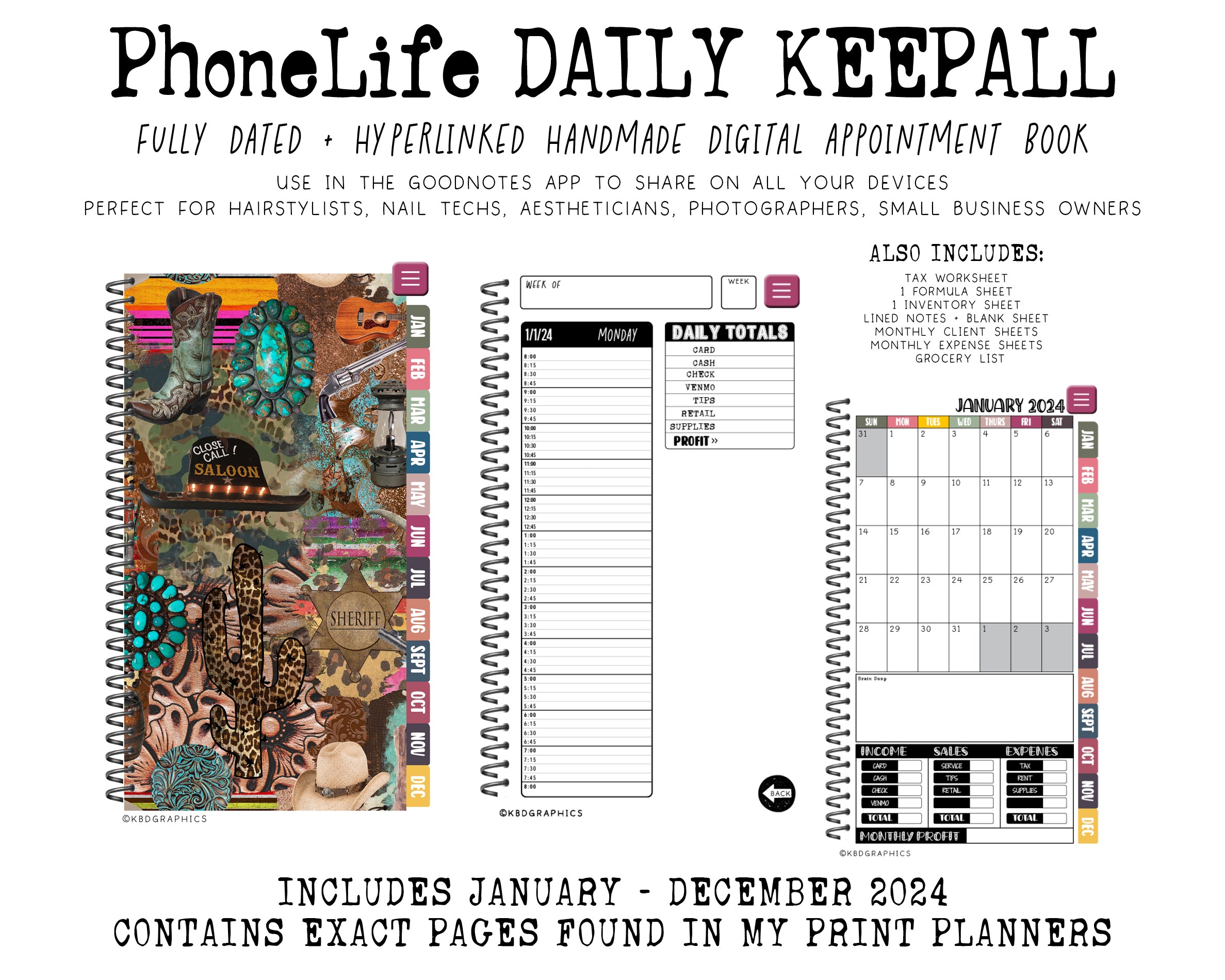 2024 PhoneLife Daily Keepall Digital Planner | DSG WESTERN COLLAGE