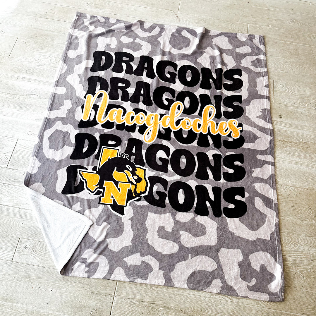 Local Pickup Blanket: GRAY LEOPARD NACOGDOCHES DRAGONS