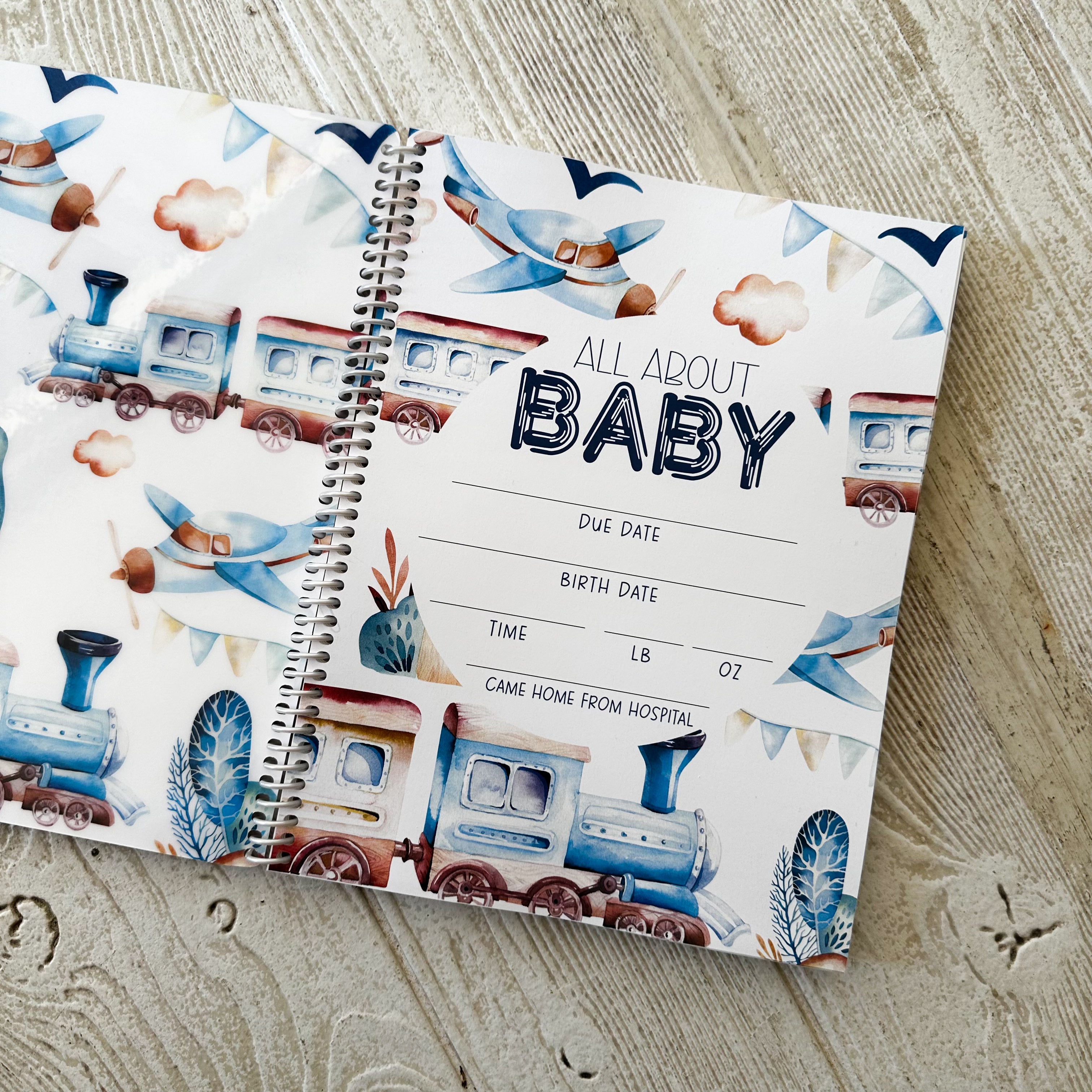 Personalized Baby Book - AIRPLANES AND TRAINS