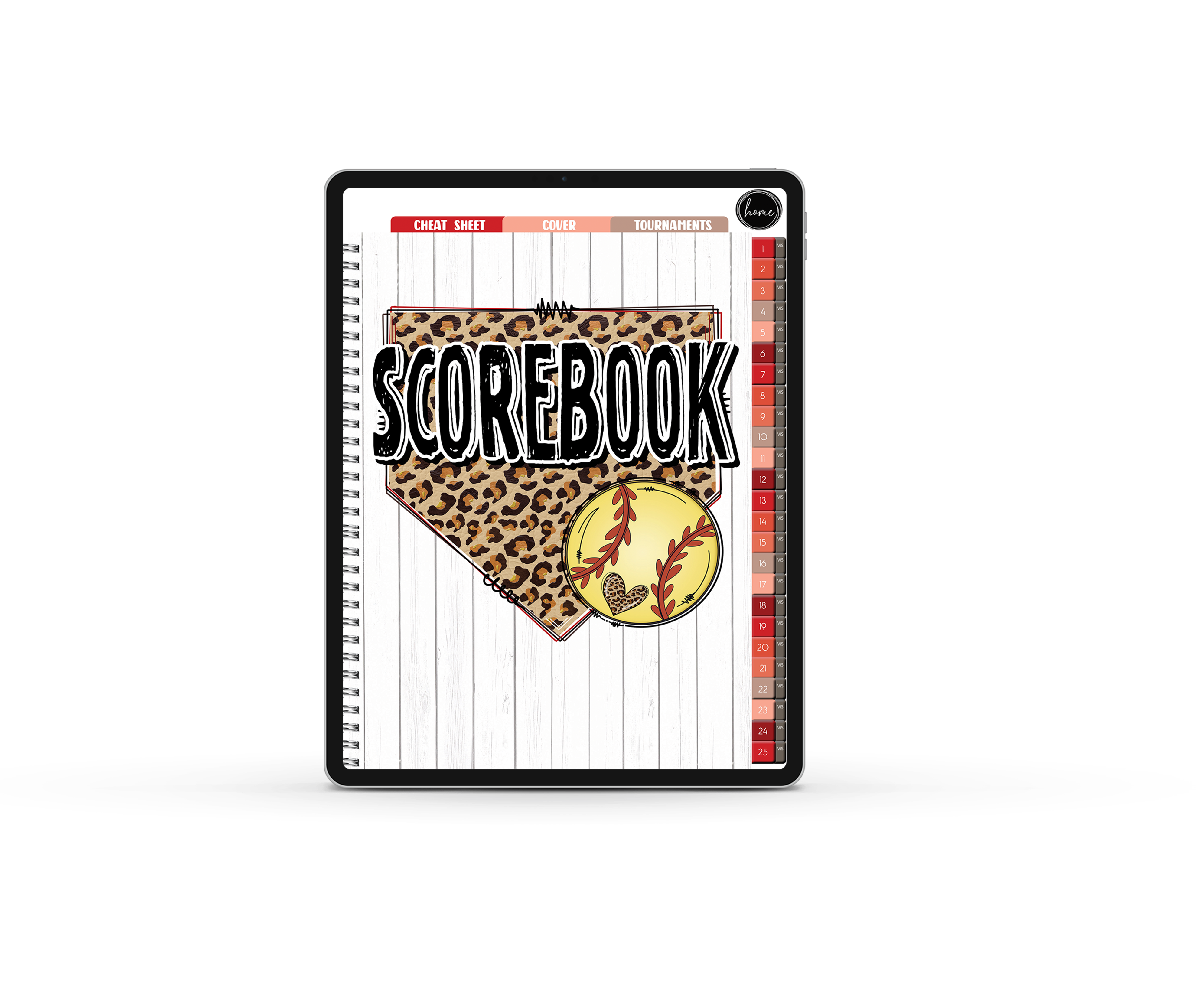 Digital Softball Scorebook  - LEOPARD DIAMOND