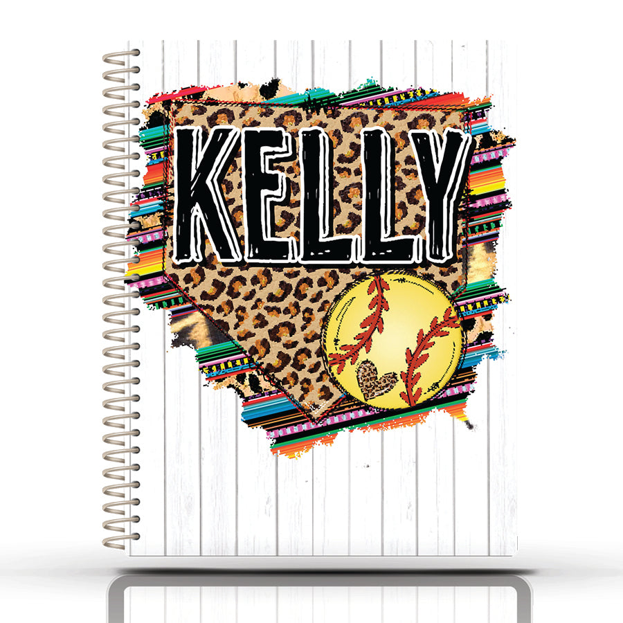 Softball Scorebook  - LEOPARD SERAPE DIAMOND