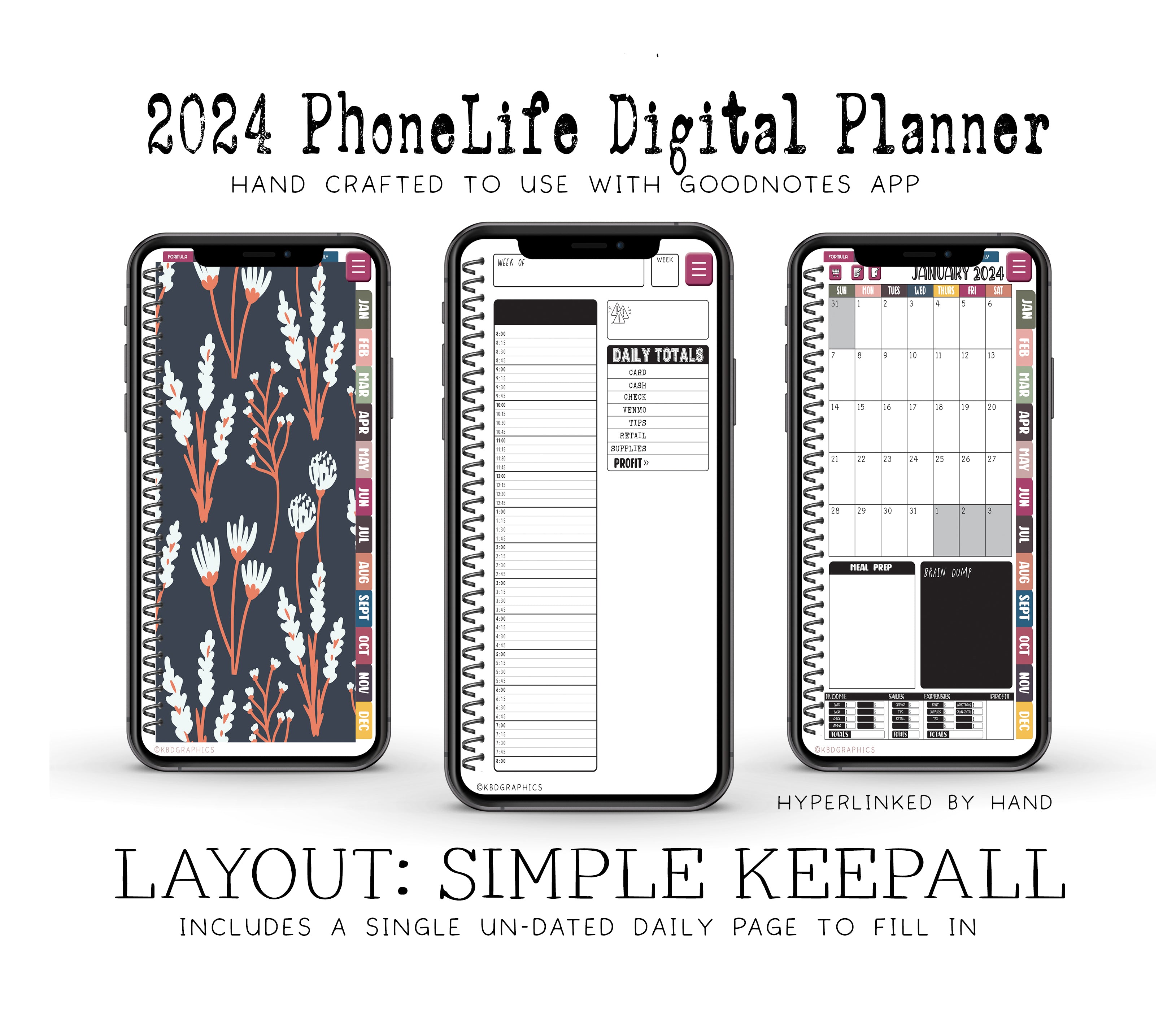 2024 PhoneLife Simple Keepall Digital Planner | MIDNIGHT 9