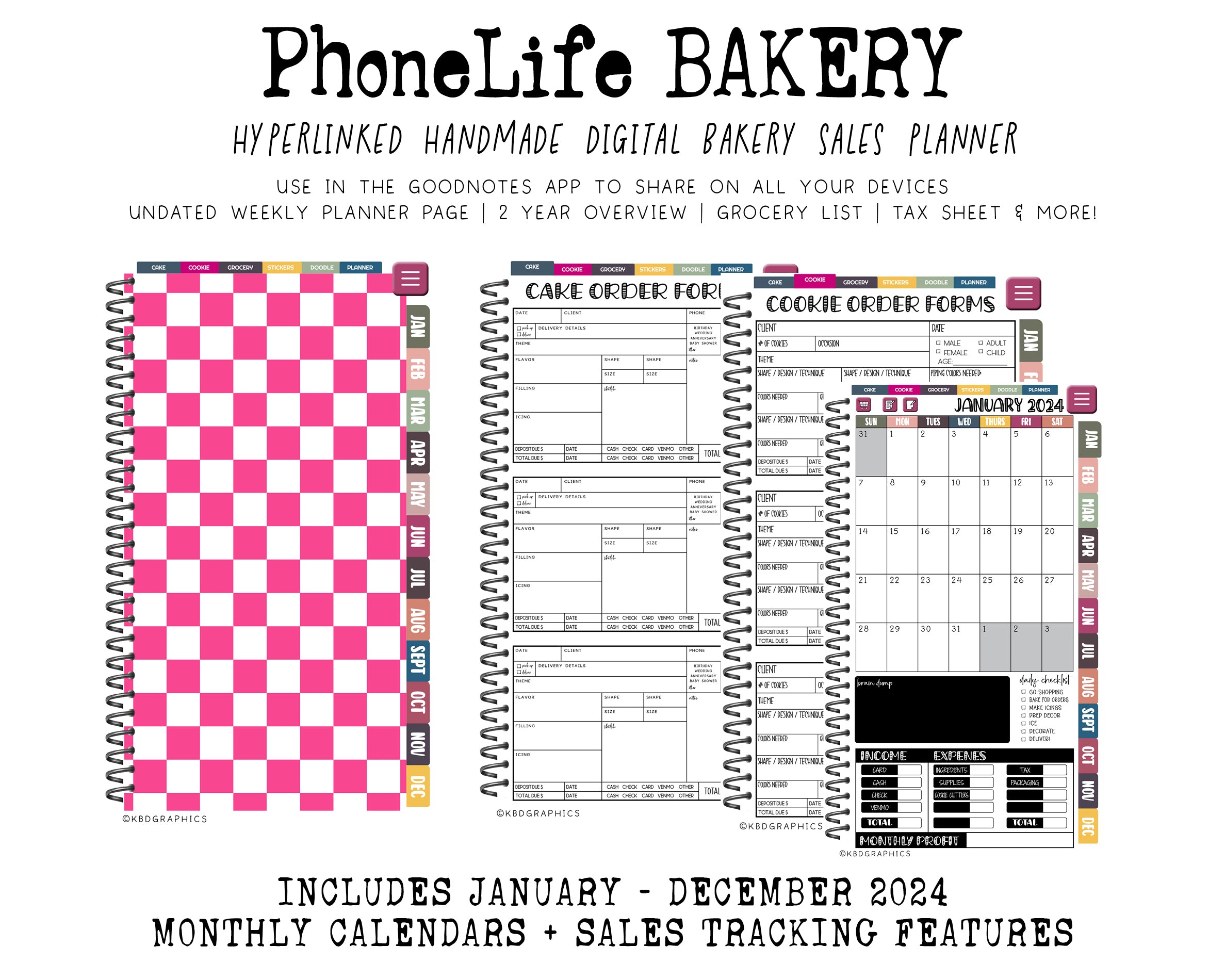 2024 PhoneLife Bakery - PINK CHECKERS