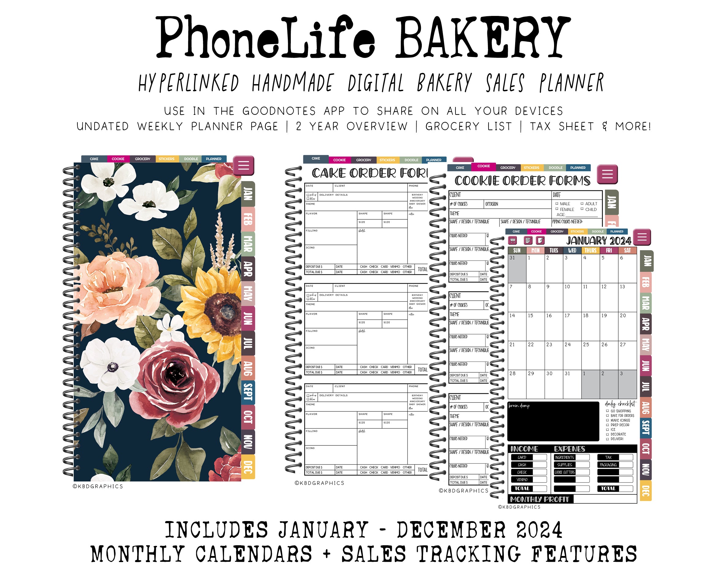 2024 PhoneLife Bakery - AUTUMN NAVY FLORAL