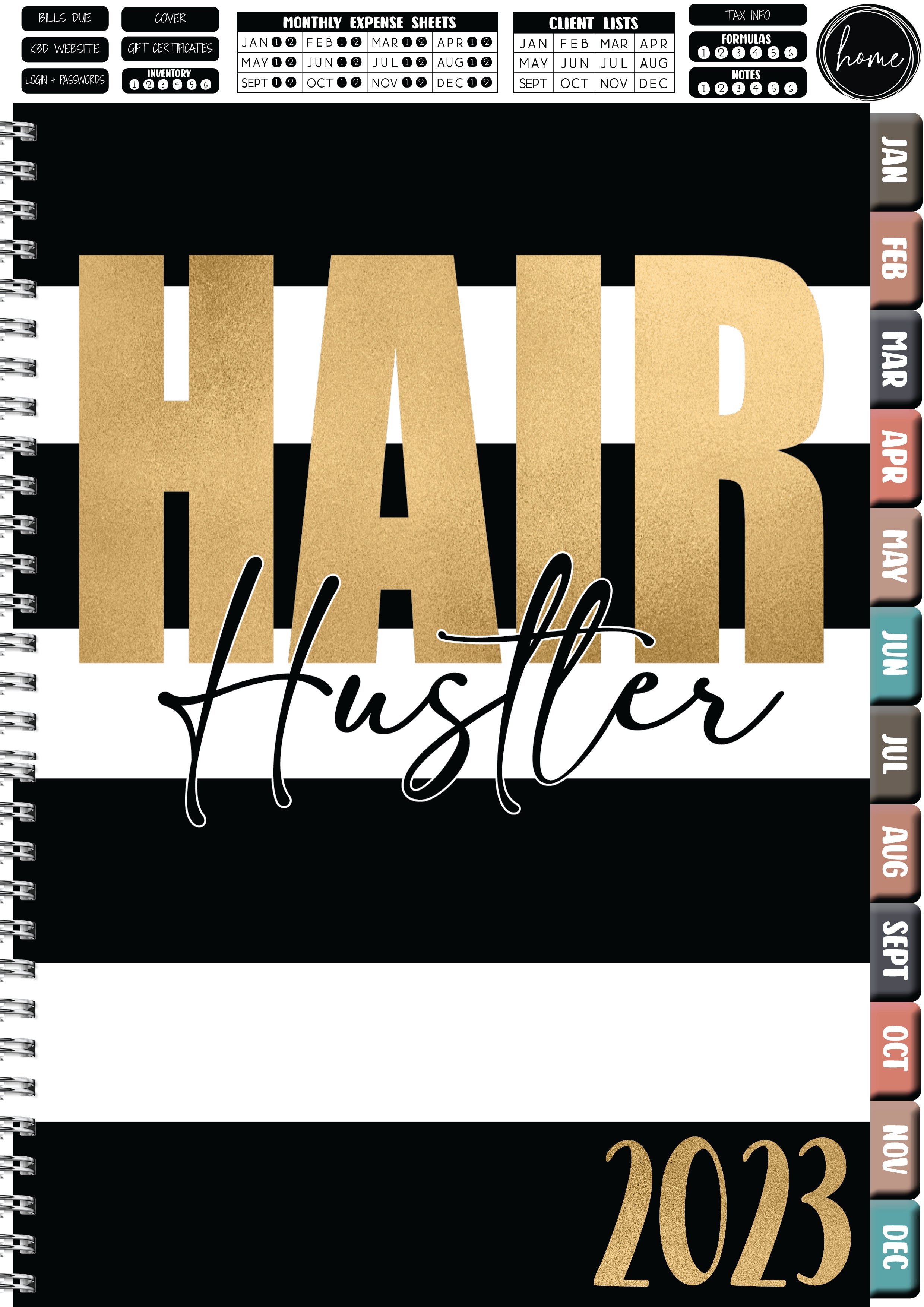 2023 Digital Keepall Appointment Book -  BW STRIPED HAIR HUSTLER