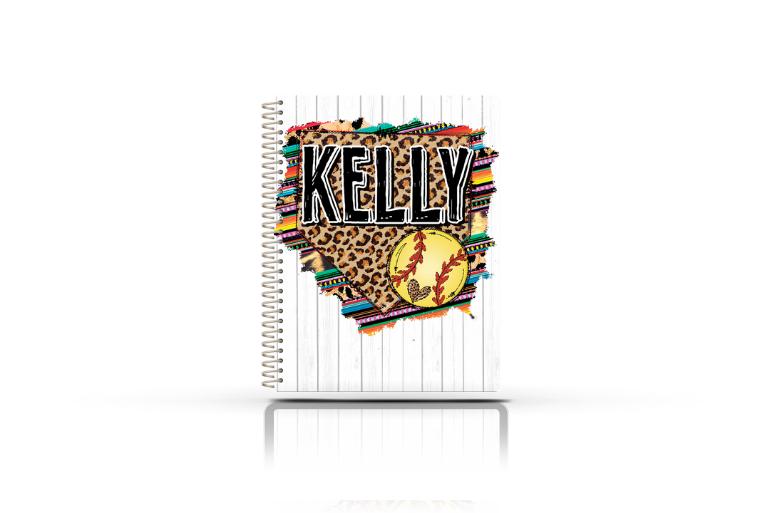 Softball Scorebook  - LEOPARD SERAPE DIAMOND