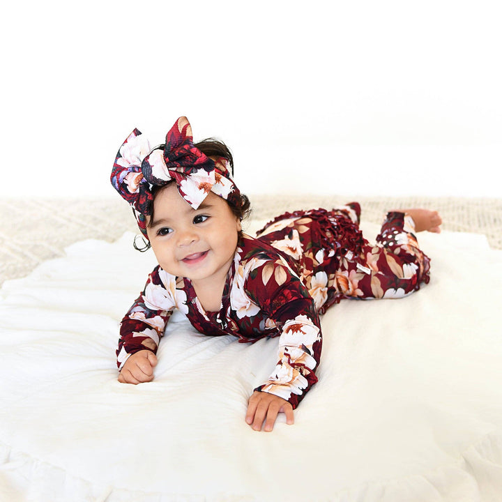 Maya Gigi & Max Newborn Ruffle Zip Bamboo Onesie