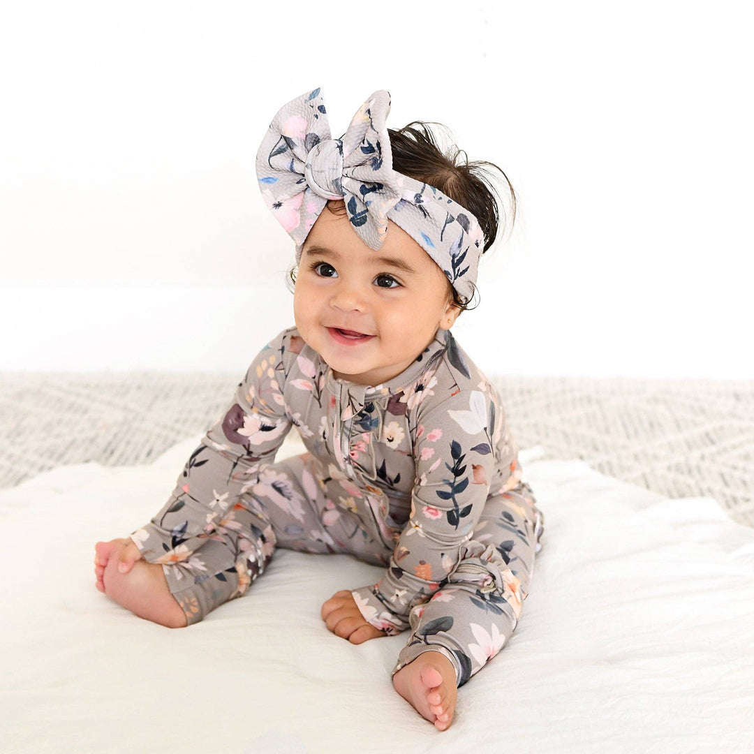 Gigi & Max Newborn Ruffle Zip Bamboo Onesie - TATUM