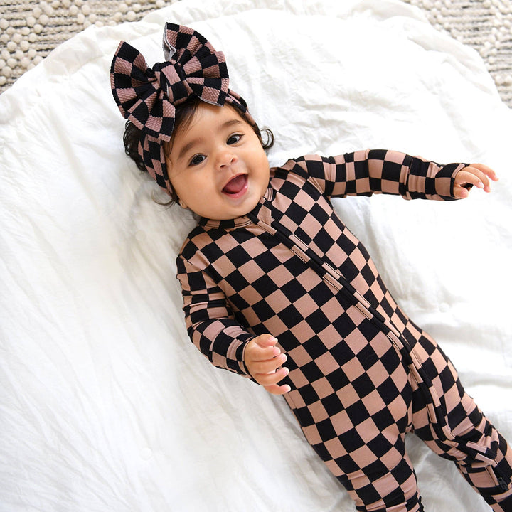 Gigi & Max Newborn Ruffle Zip Bamboo Onesie - BENTLEY