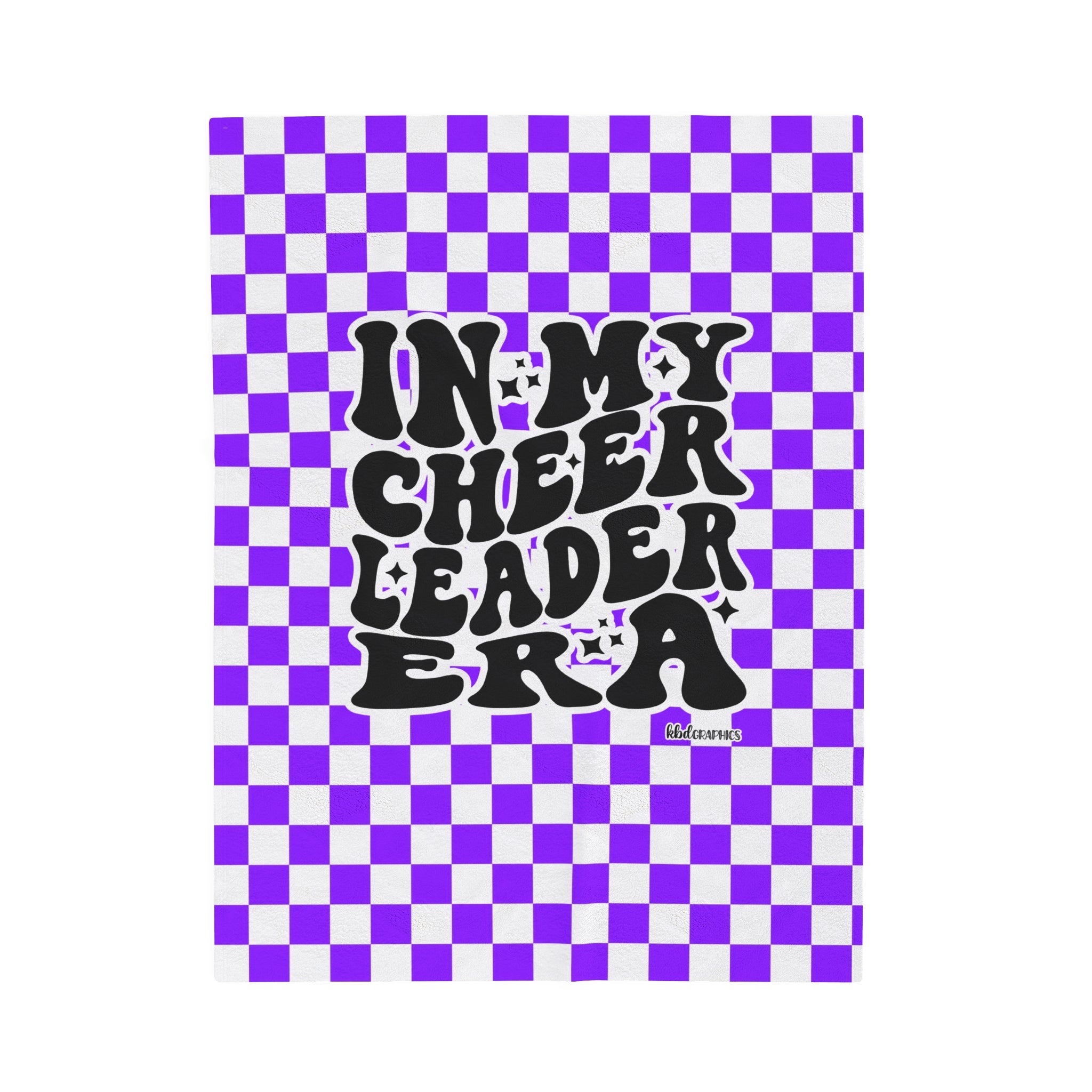 Velveteen Plush Blanket | PURPLE CHECKER CHEER ERA