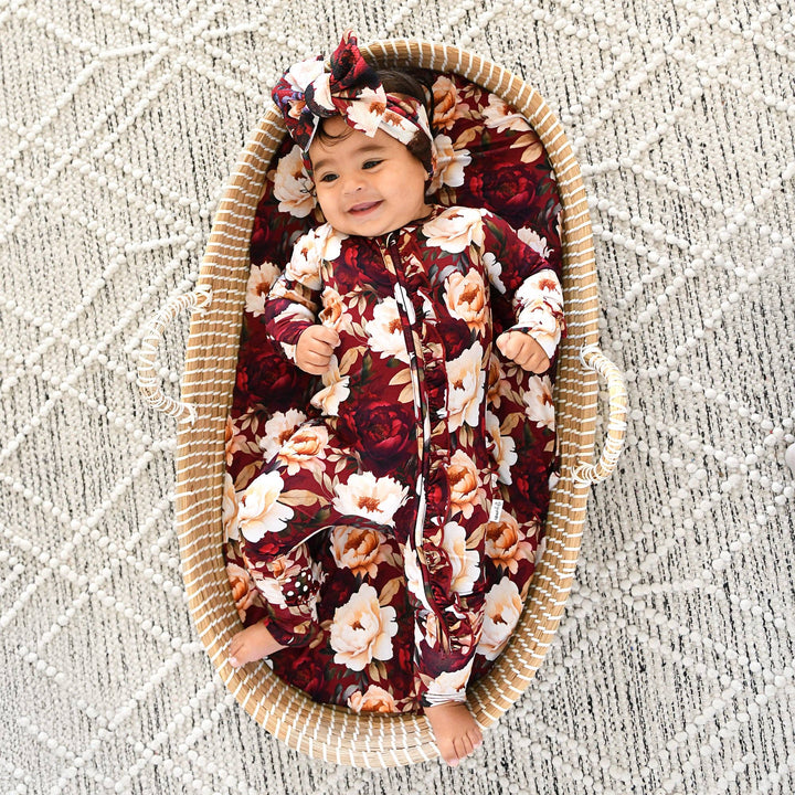 Maya Gigi & Max Newborn Ruffle Zip Bamboo Onesie