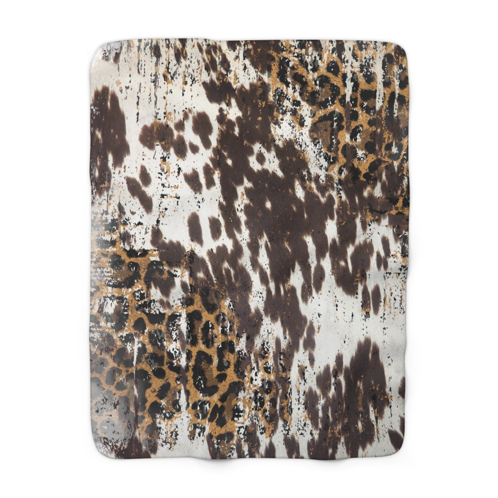 Sherpa Fleece Blanket | LEOPARD COWHIDE