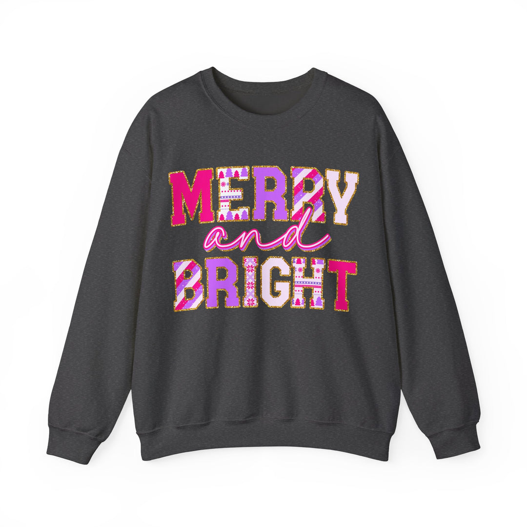 Merry and Bright Gildan Unisex Crewneck Sweatshirt - Festive Holiday Style