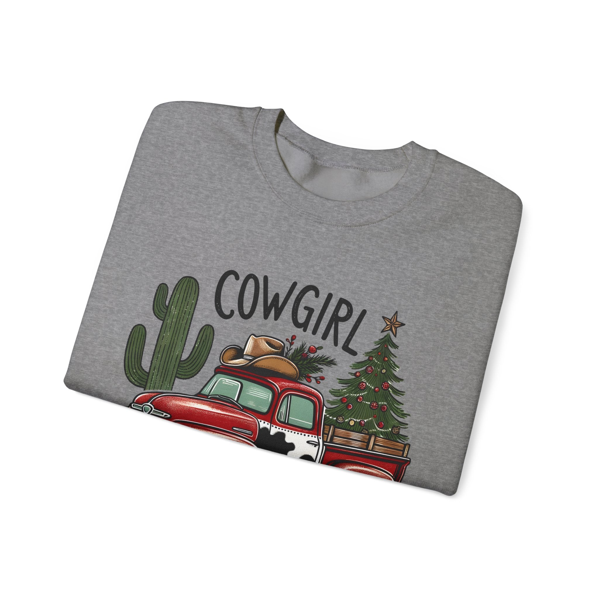 Gildan Cowgirl Christmas Sweatshirt | Unisex Heavy Blend Crewneck