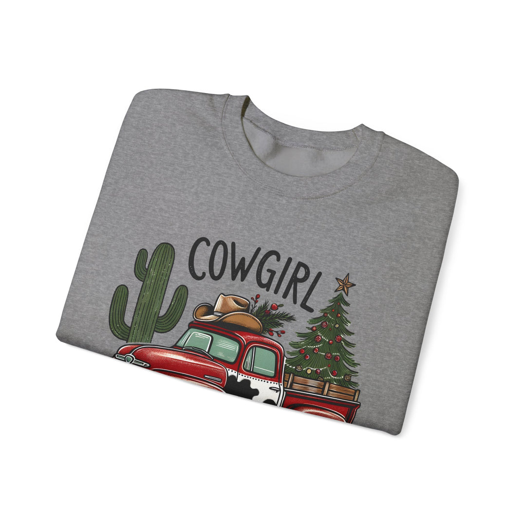 Gildan Cowgirl Christmas Sweatshirt | Unisex Heavy Blend Crewneck