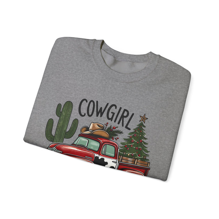 Gildan Cowgirl Christmas Sweatshirt | Unisex Heavy Blend Crewneck