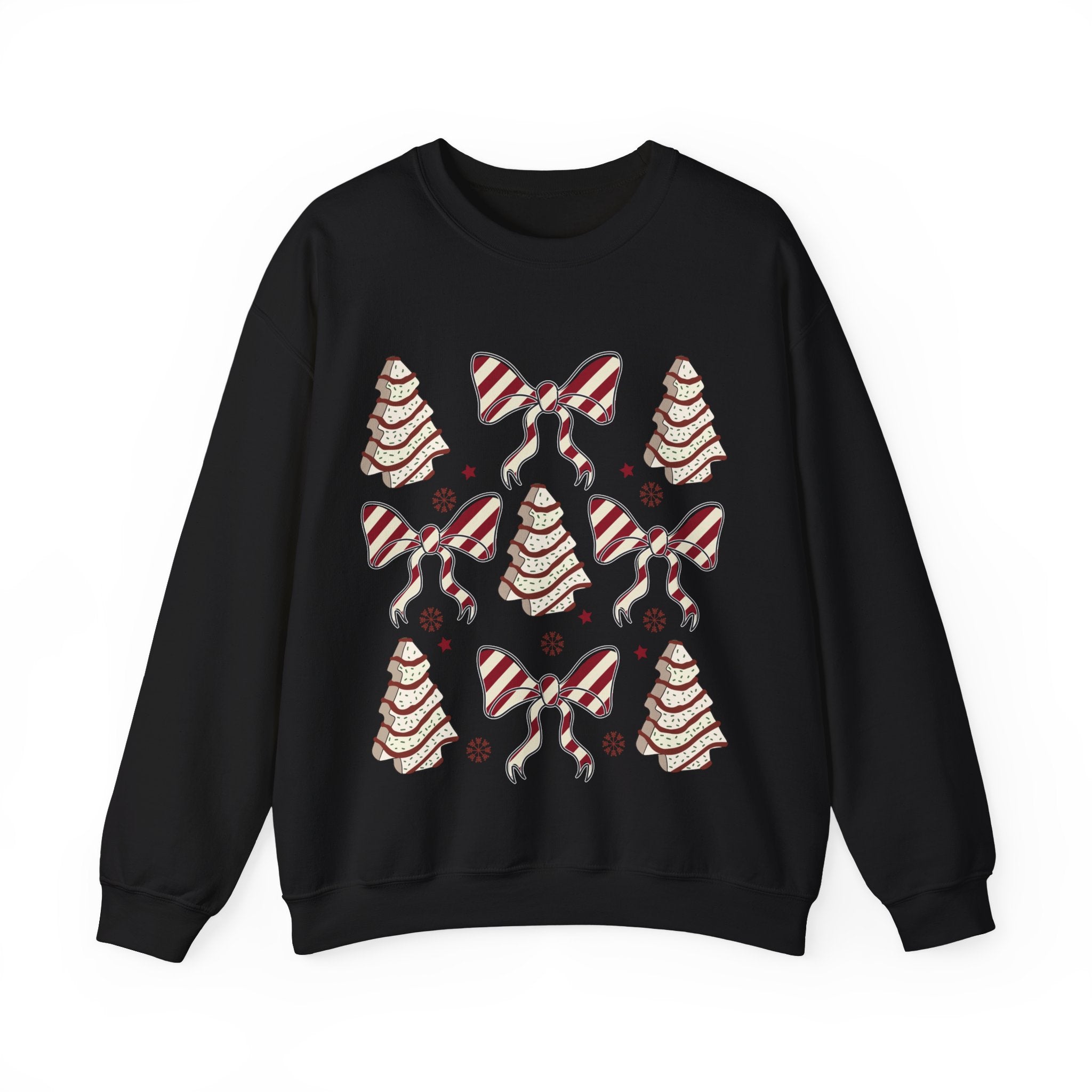 Gildan Cozy Christmas Crewneck Sweatshirt with Festive Trees & Bows
