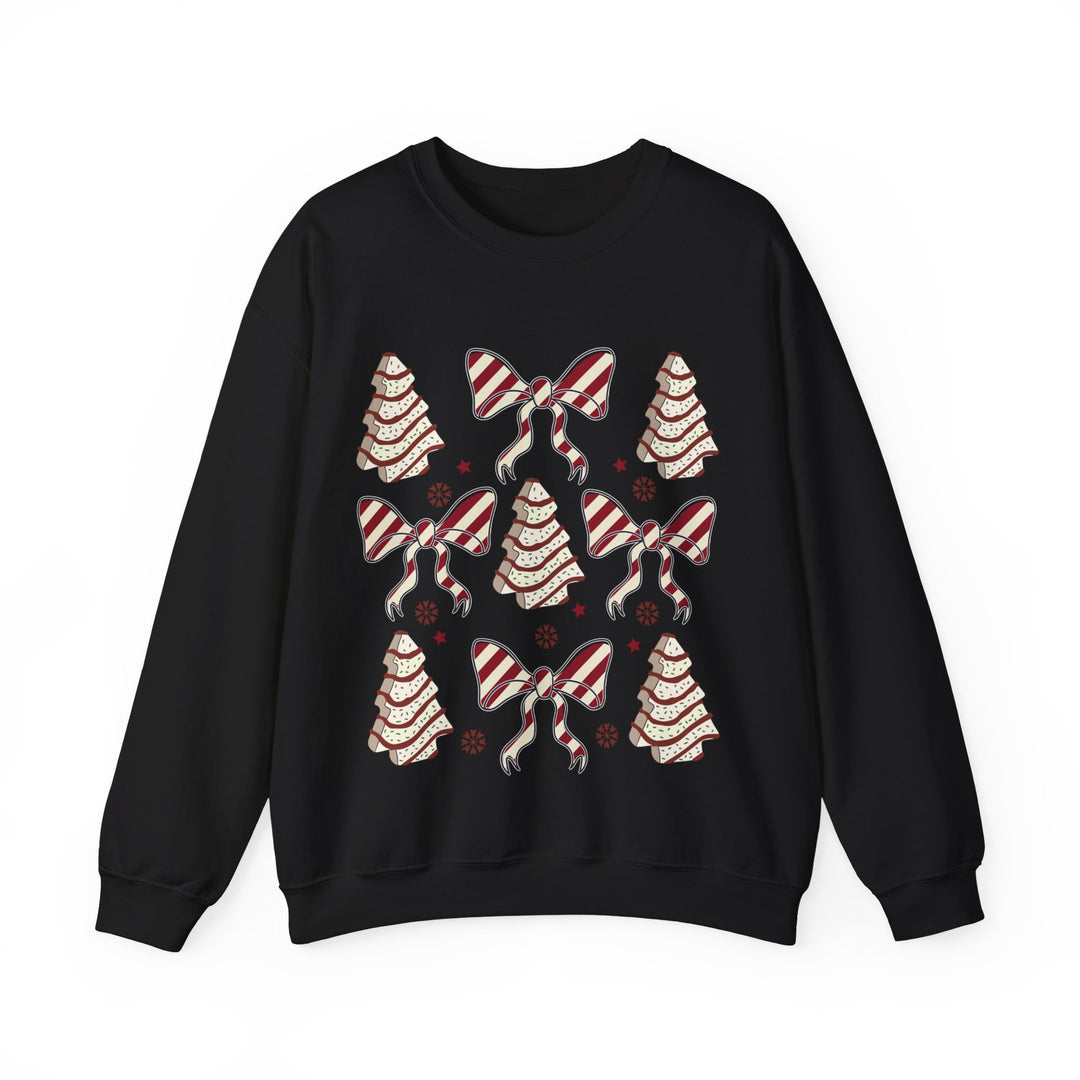 Gildan Cozy Christmas Crewneck Sweatshirt with Festive Trees & Bows
