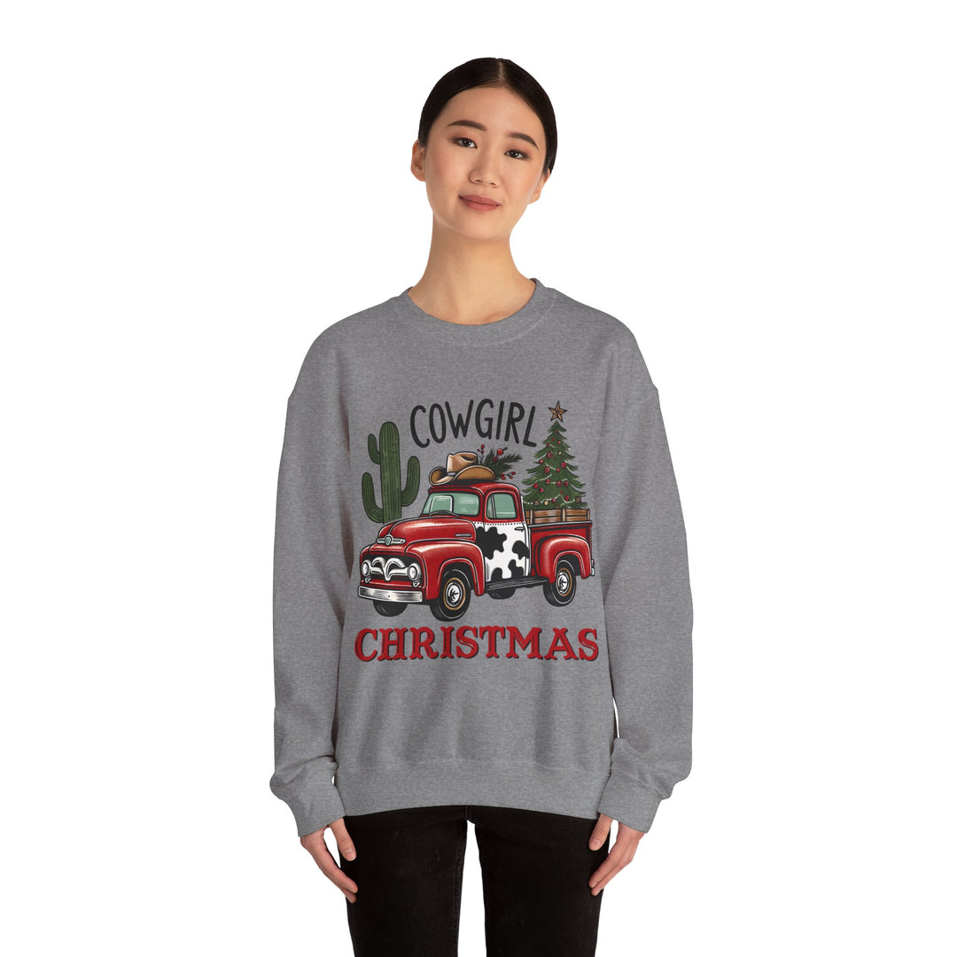 Gildan Cowgirl Christmas Sweatshirt | Unisex Heavy Blend Crewneck
