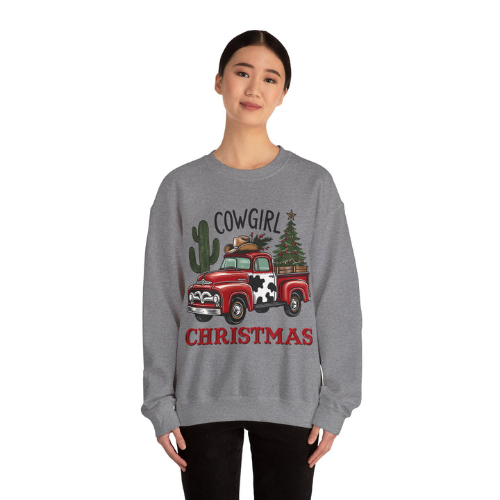 Gildan Cowgirl Christmas Sweatshirt | Unisex Heavy Blend Crewneck