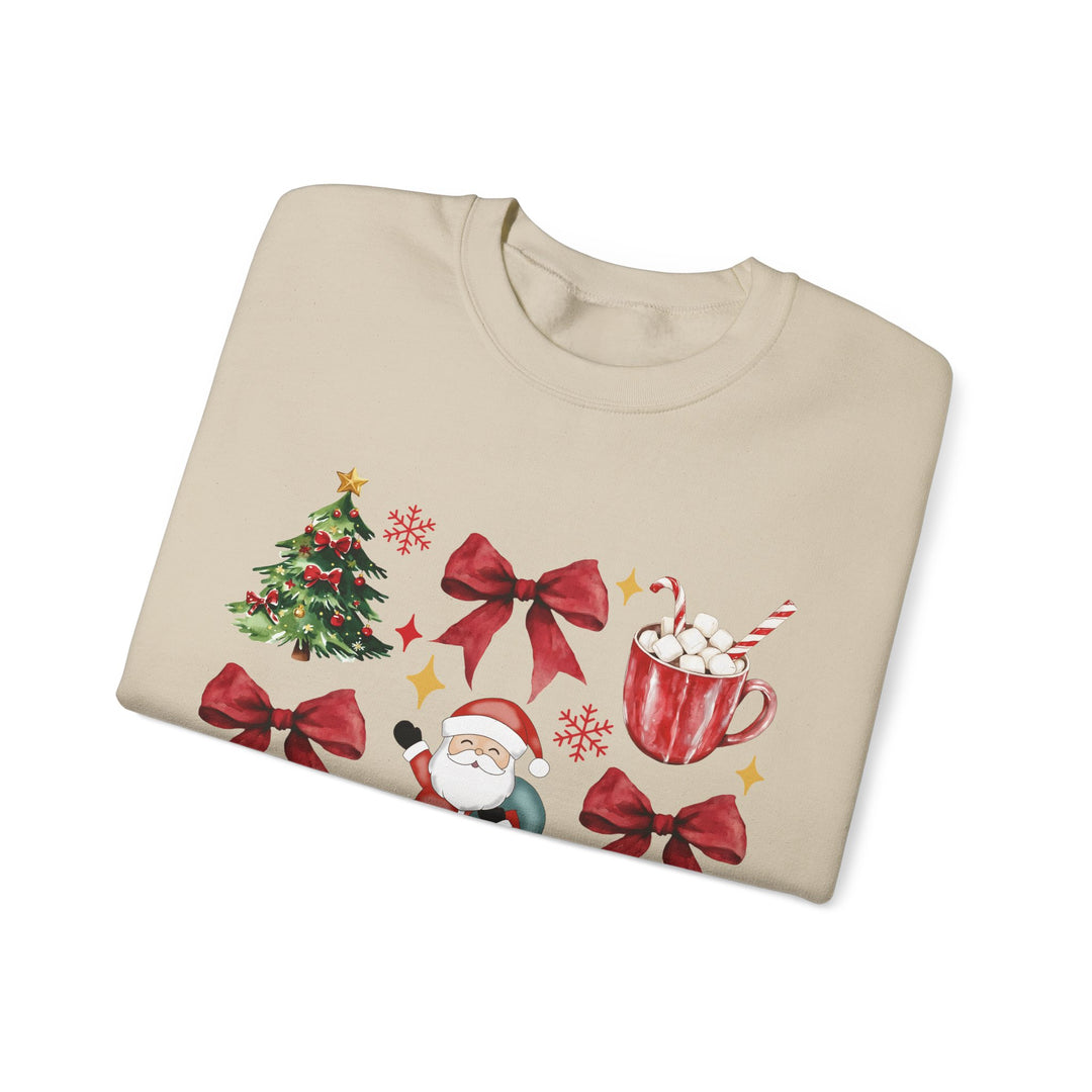 Festive Santa Gildan Crewneck Sweatshirt - Cozy Holiday Apparel