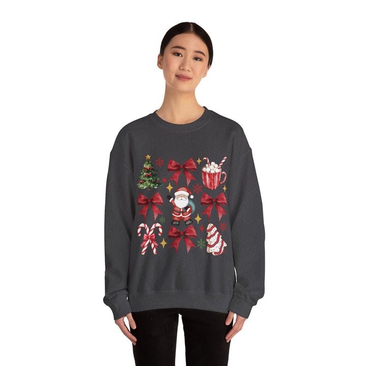 Festive Santa Gildan Crewneck Sweatshirt - Cozy Holiday Apparel