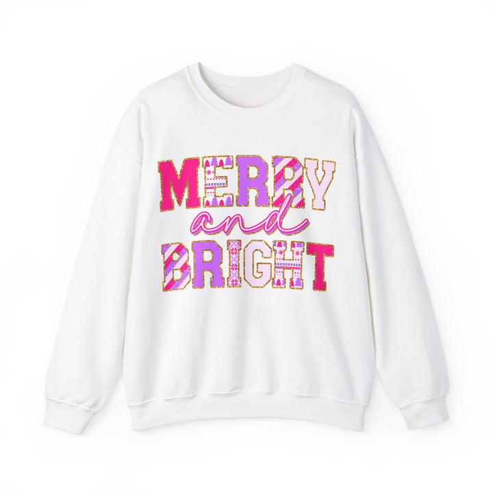 Merry and Bright Gildan Unisex Crewneck Sweatshirt - Festive Holiday Style