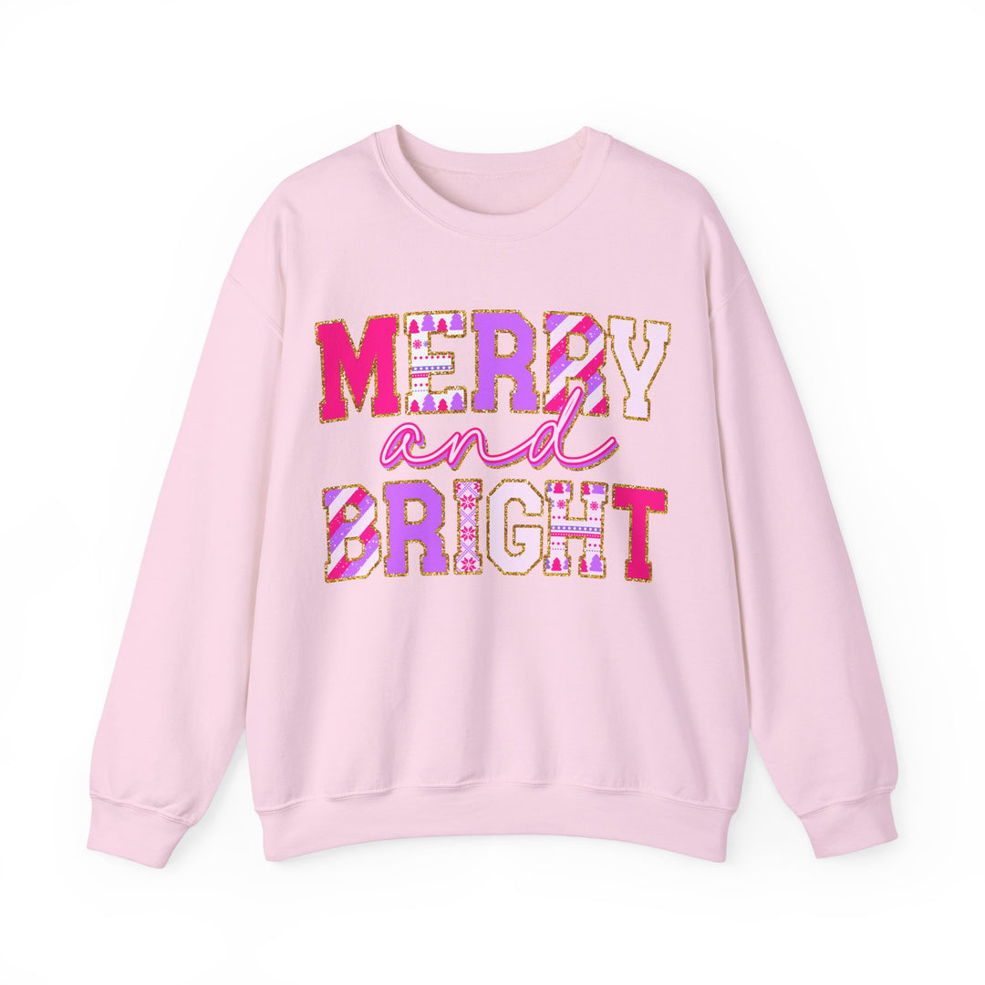 Merry and Bright Gildan Unisex Crewneck Sweatshirt - Festive Holiday Style