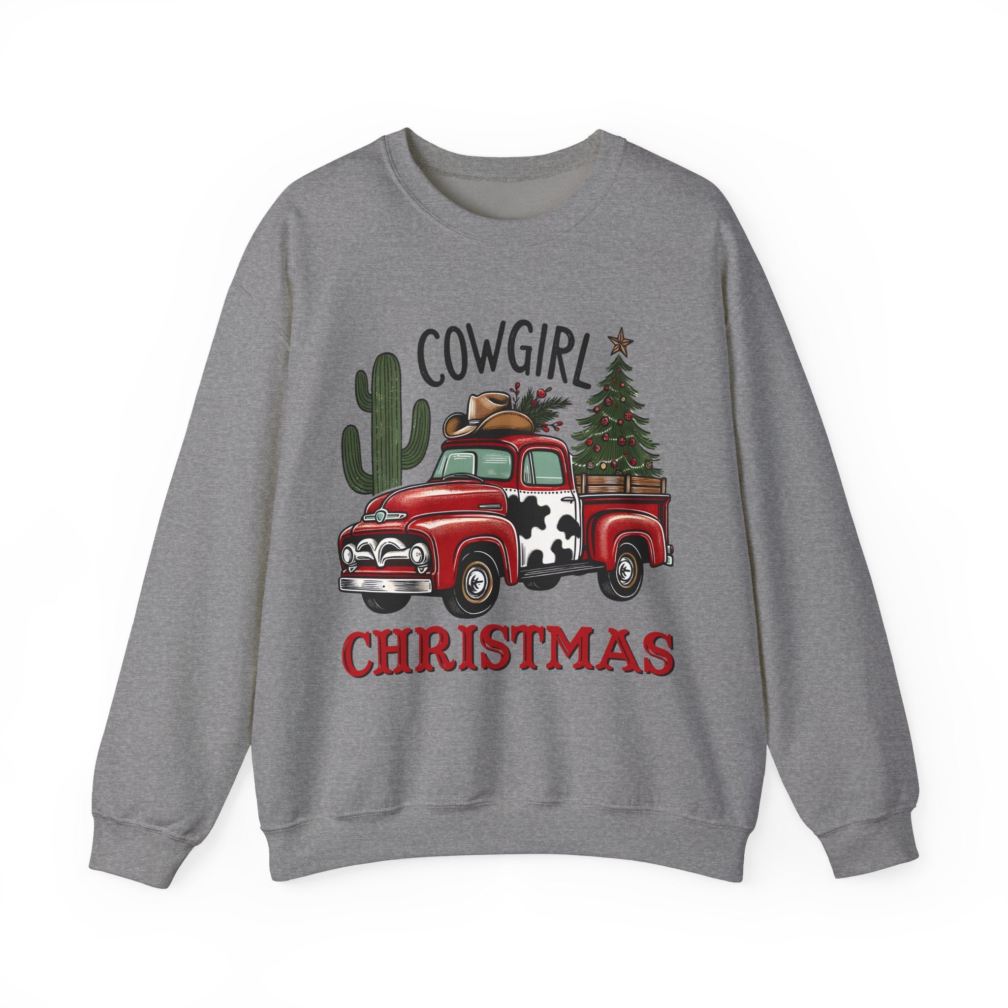 Gildan Cowgirl Christmas Sweatshirt | Unisex Heavy Blend Crewneck