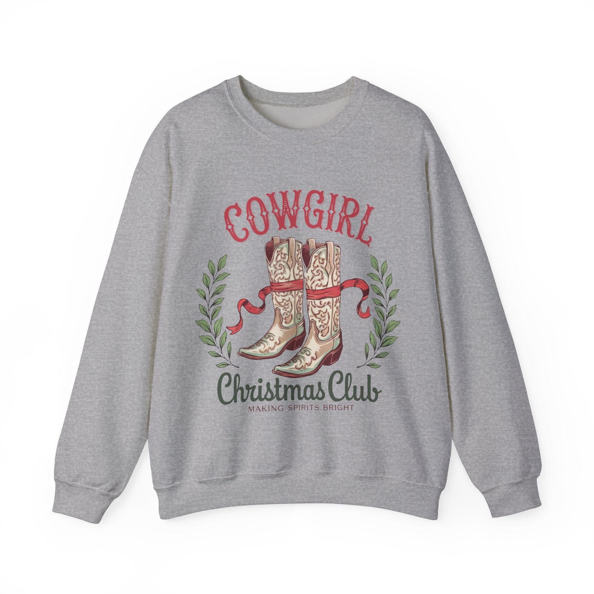 Cowgirl Christmas Club Crewneck Gildan Sweatshirt - Festive Holiday Apparel