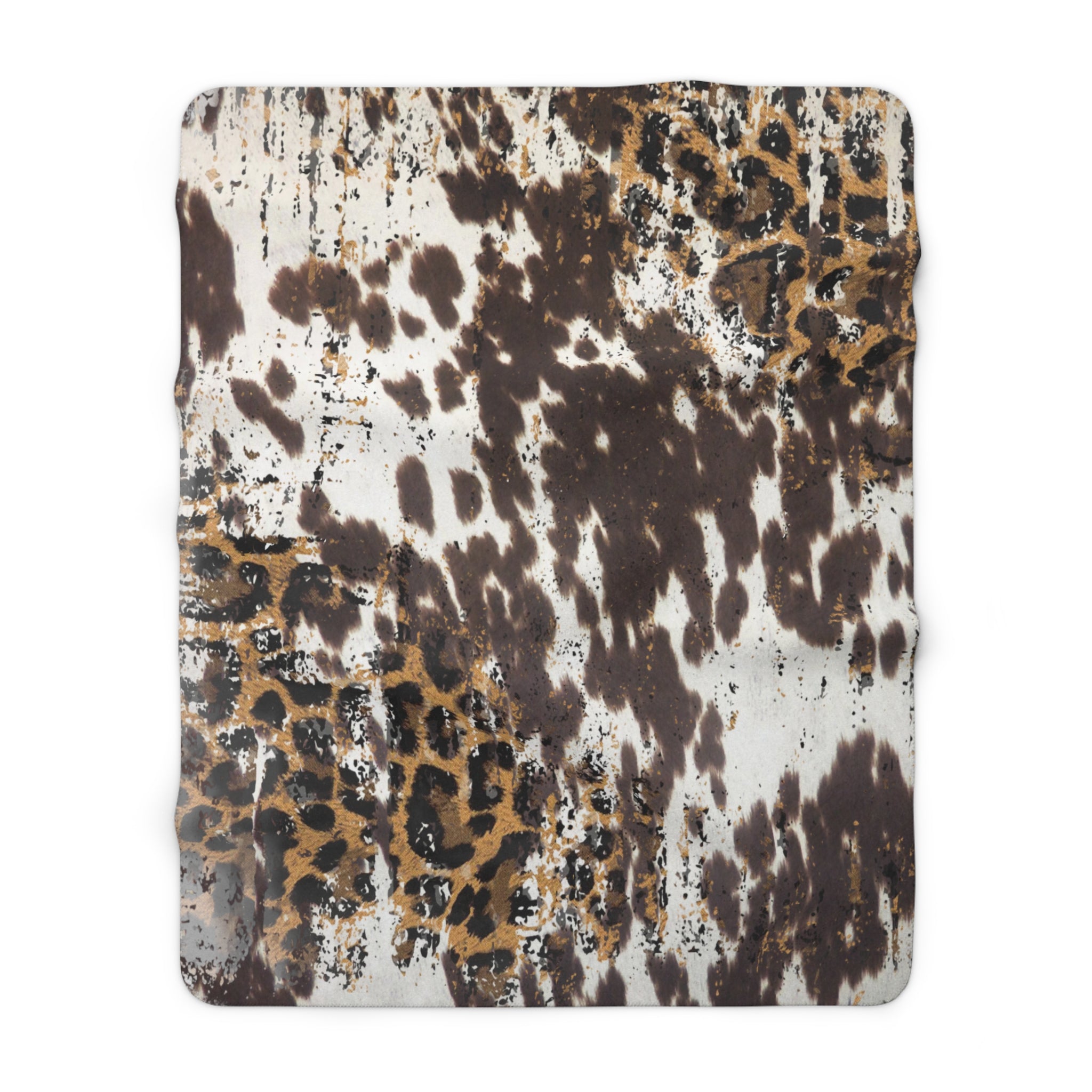 Sherpa Fleece Blanket | LEOPARD COWHIDE