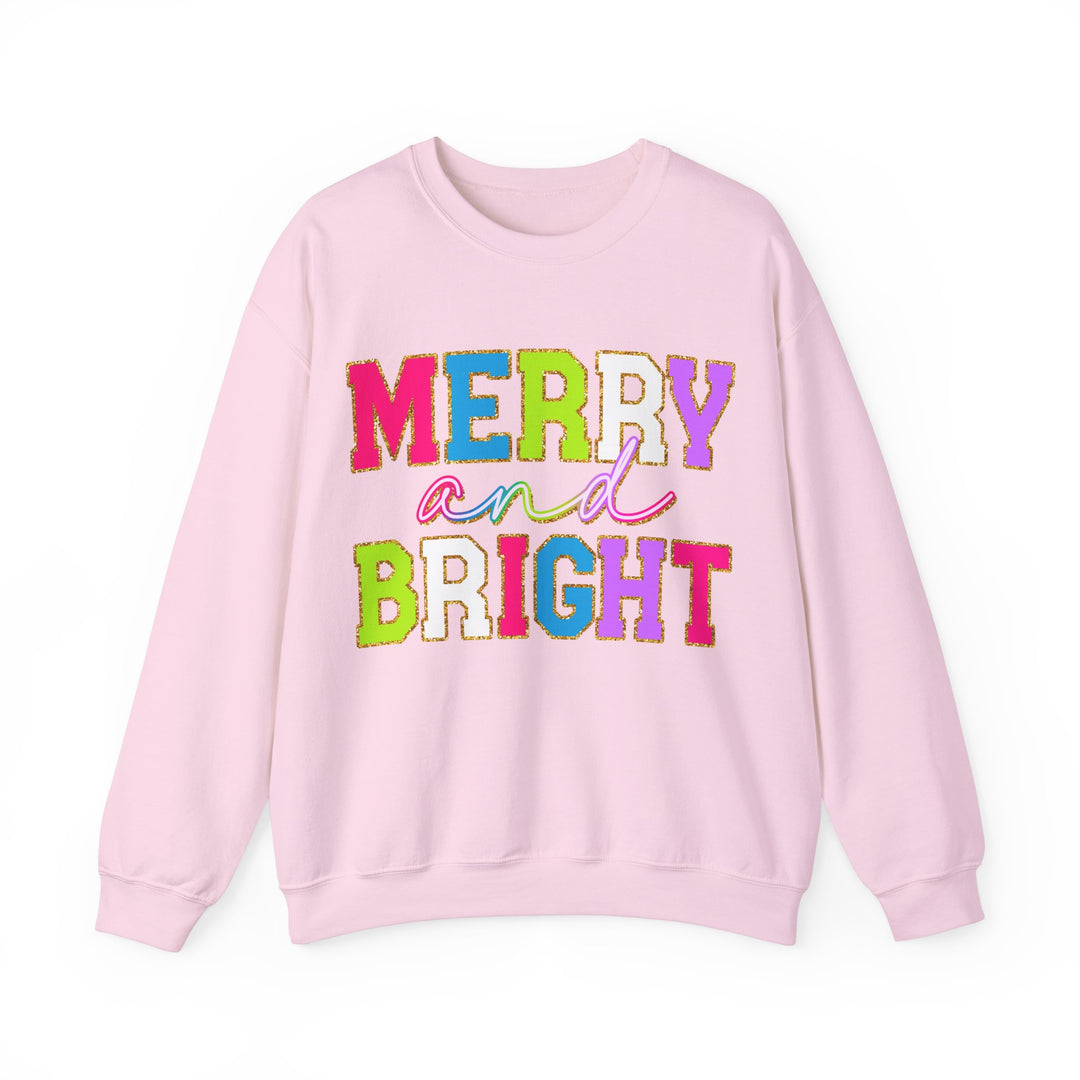 Merry and Bright Gildan Crewneck Sweatshirt | Festive Unisex Pullover for Holiday Celebrations