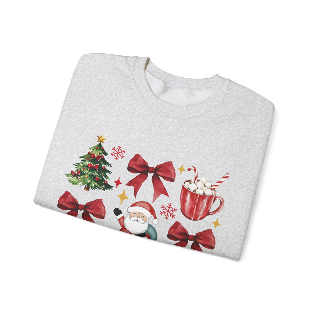Festive Santa Gildan Crewneck Sweatshirt - Cozy Holiday Apparel