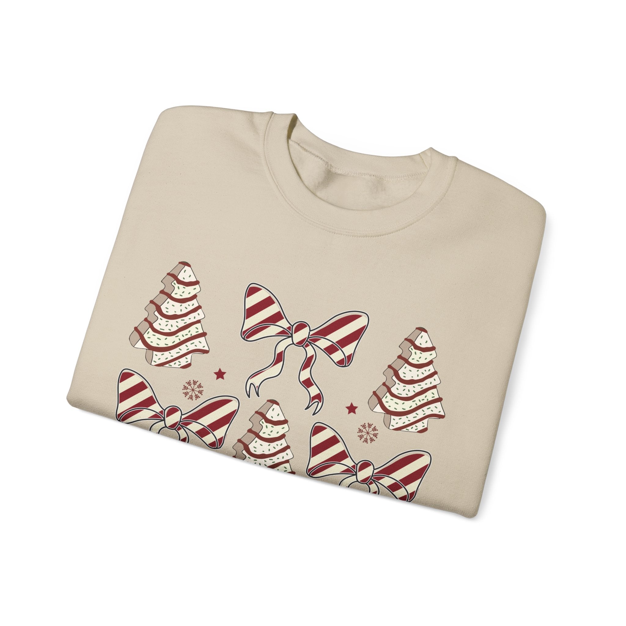 Gildan Cozy Christmas Crewneck Sweatshirt with Festive Trees & Bows
