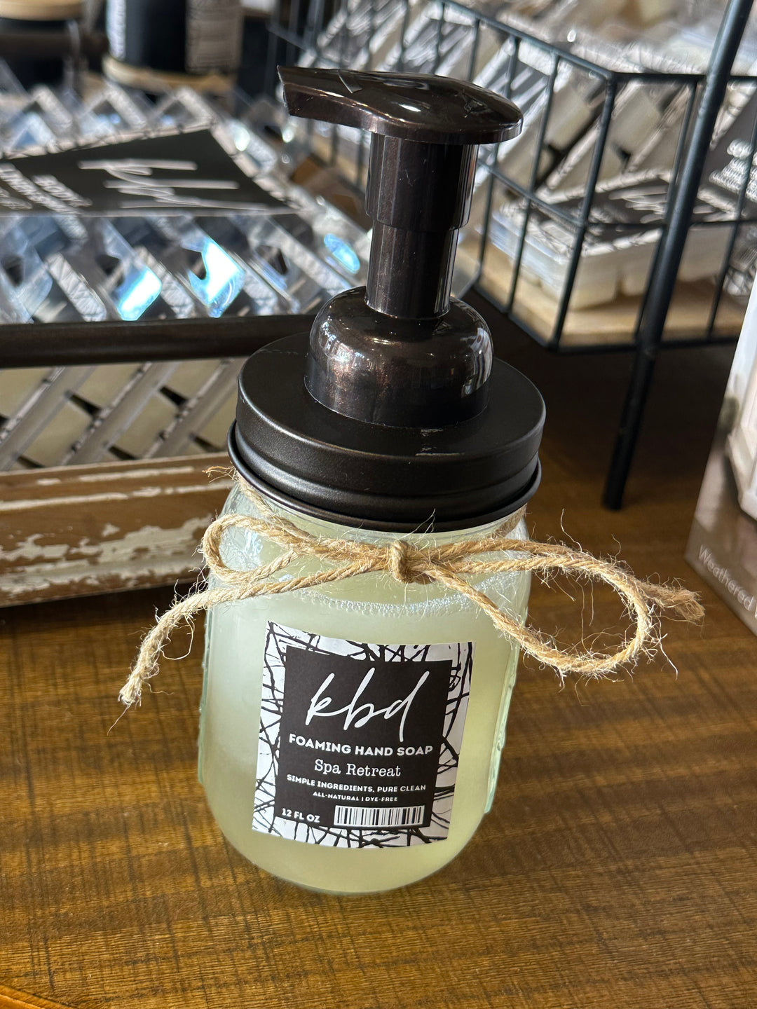 12 oz Rustic Mason Jar Foaming Soap Dispenser – Bronze Lid