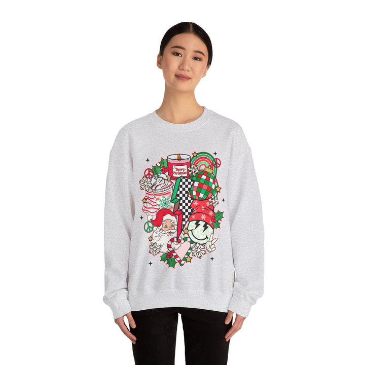 Gildan Unisex Heavy Blend™ Crewneck Sweatshirt | Retro Christmas Collage