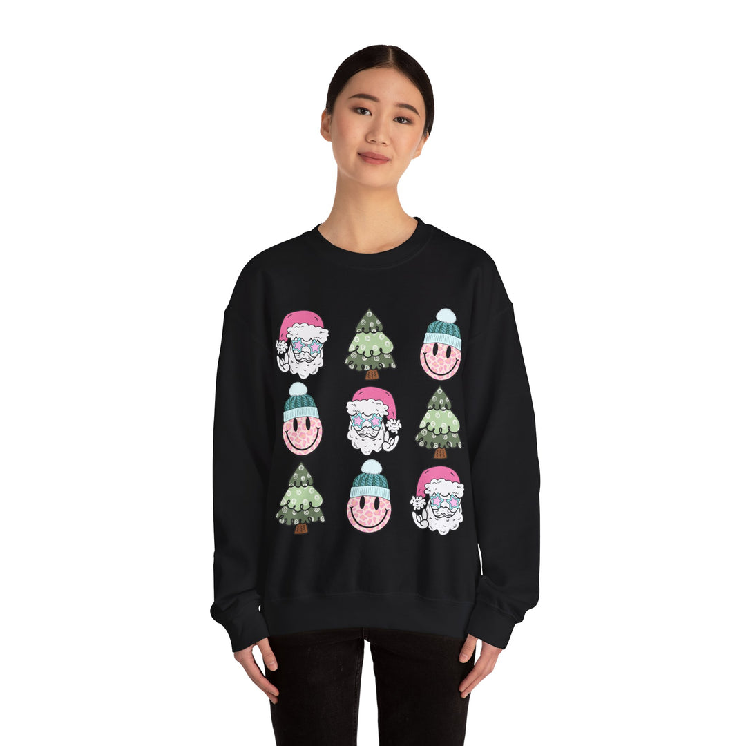 Gildan Festive Cheer Unisex Crewneck Sweatshirt - Christmas Trees & Santa Designs