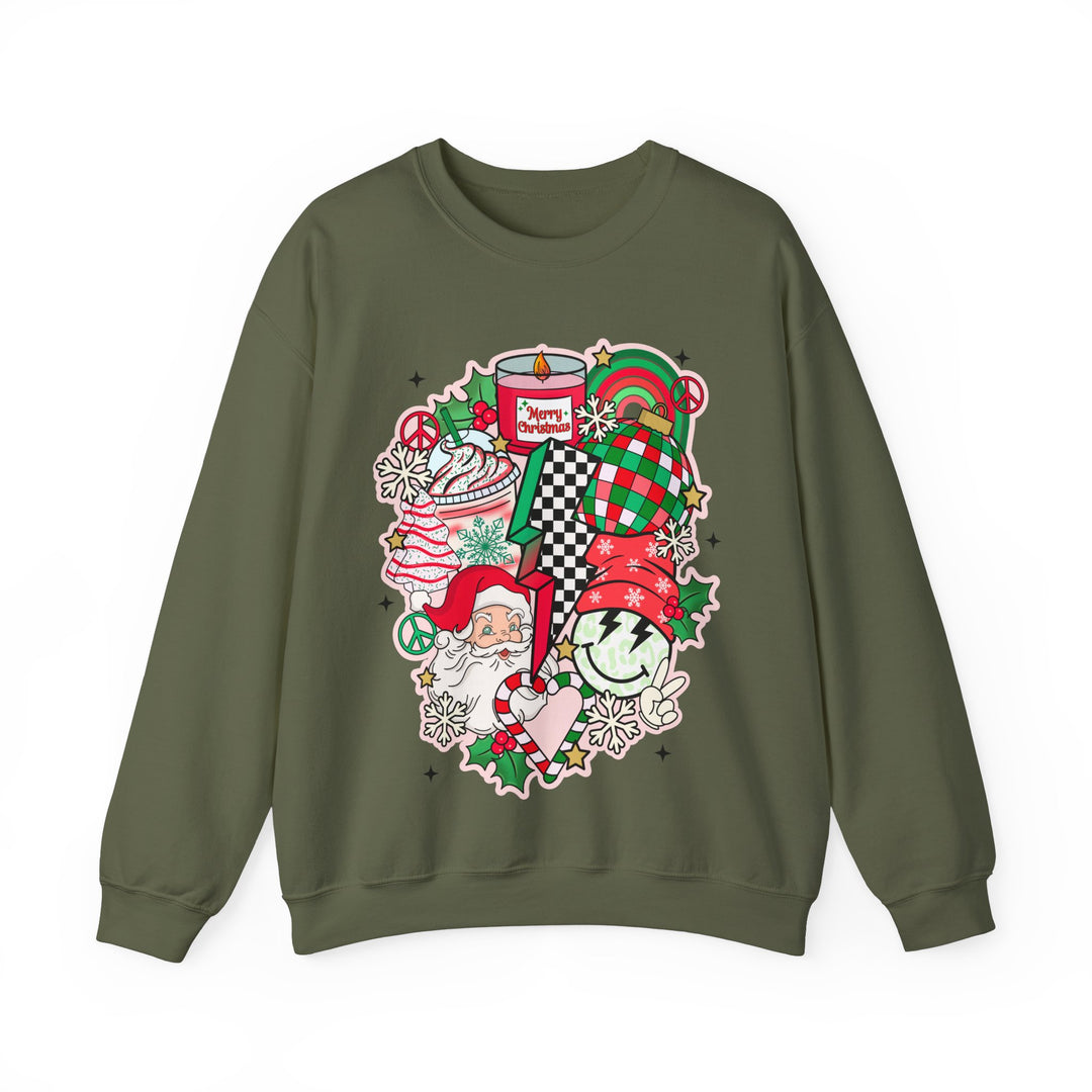Gildan Unisex Heavy Blend™ Crewneck Sweatshirt | Retro Christmas Collage