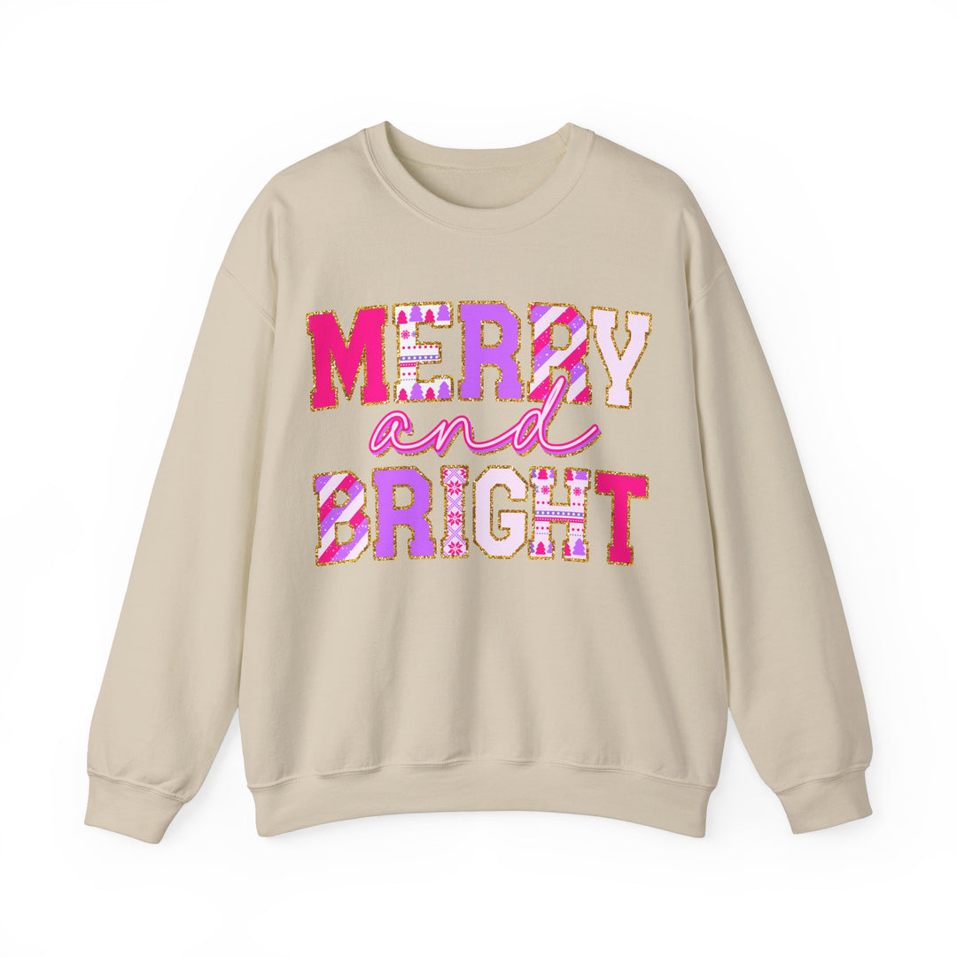 Merry and Bright Gildan Unisex Crewneck Sweatshirt - Festive Holiday Style