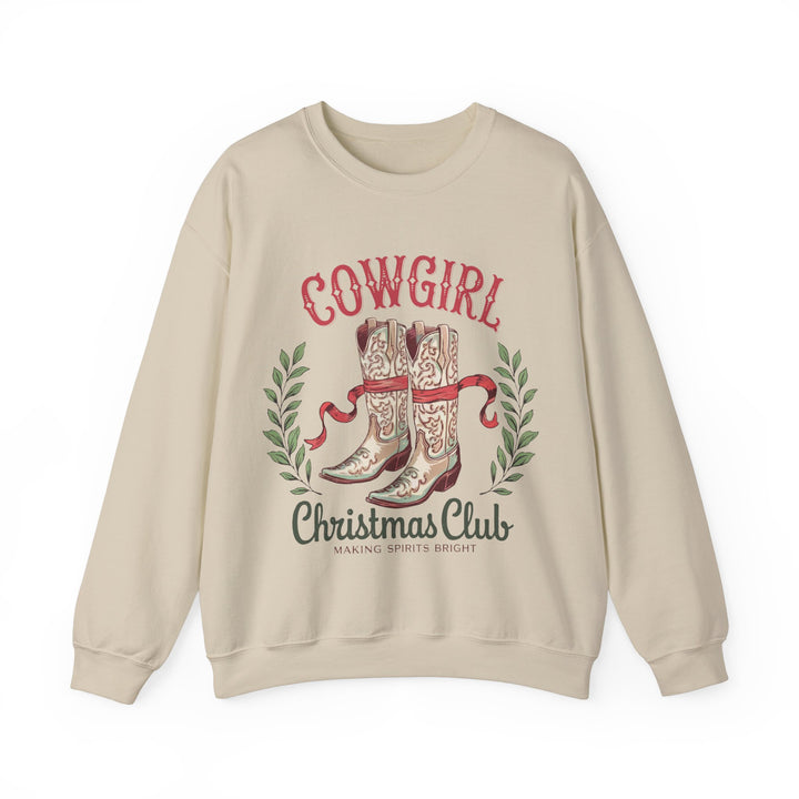 Cowgirl Christmas Club Crewneck Gildan Sweatshirt - Festive Holiday Apparel
