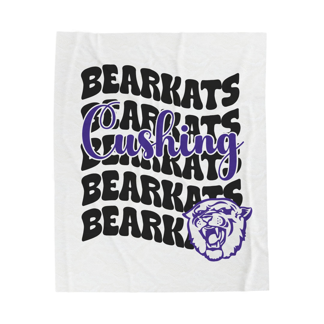 SCHOOL SPIRIT BLANKET | CUSHING BEARKATS | STACKED LOGO