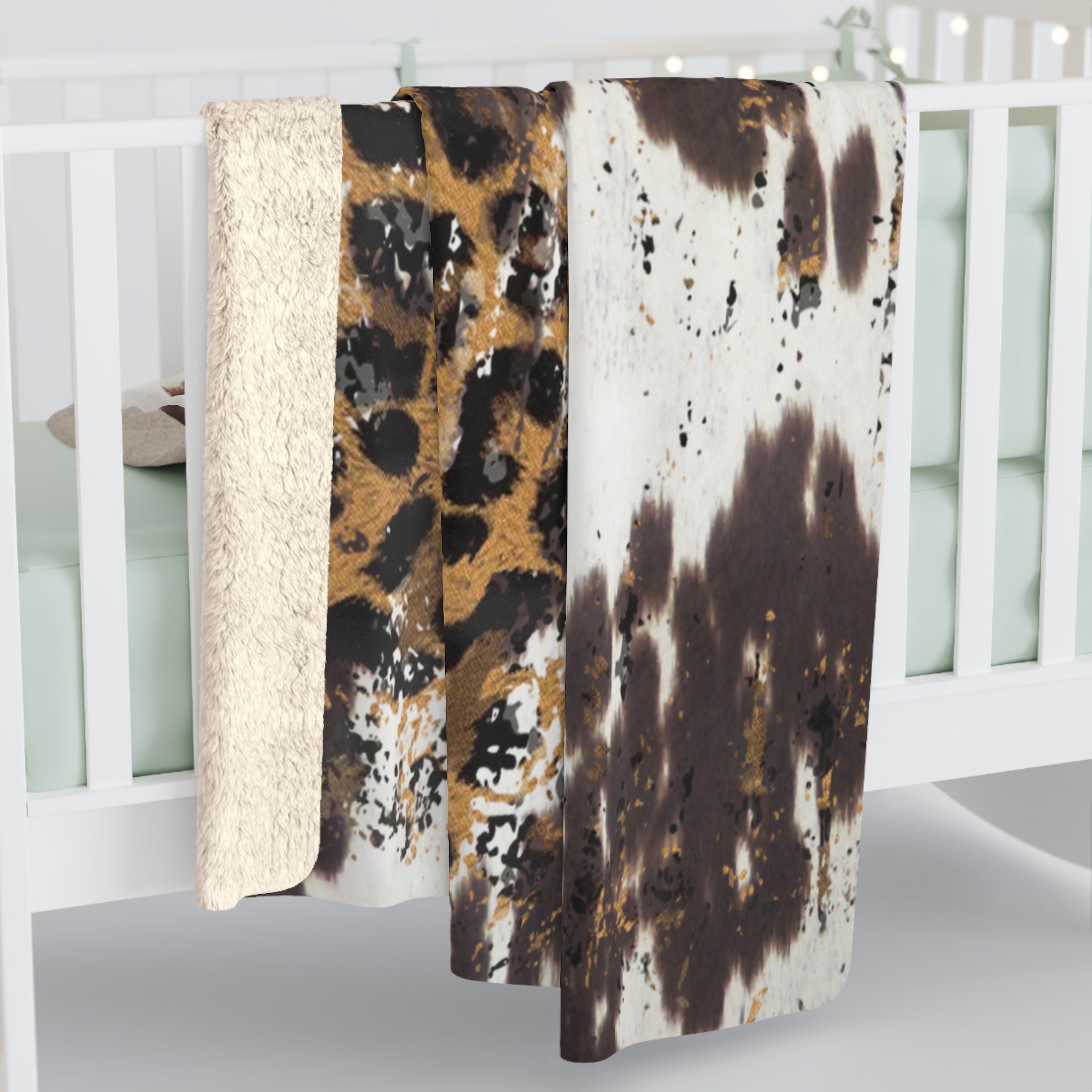 Sherpa Fleece Blanket | LEOPARD COWHIDE