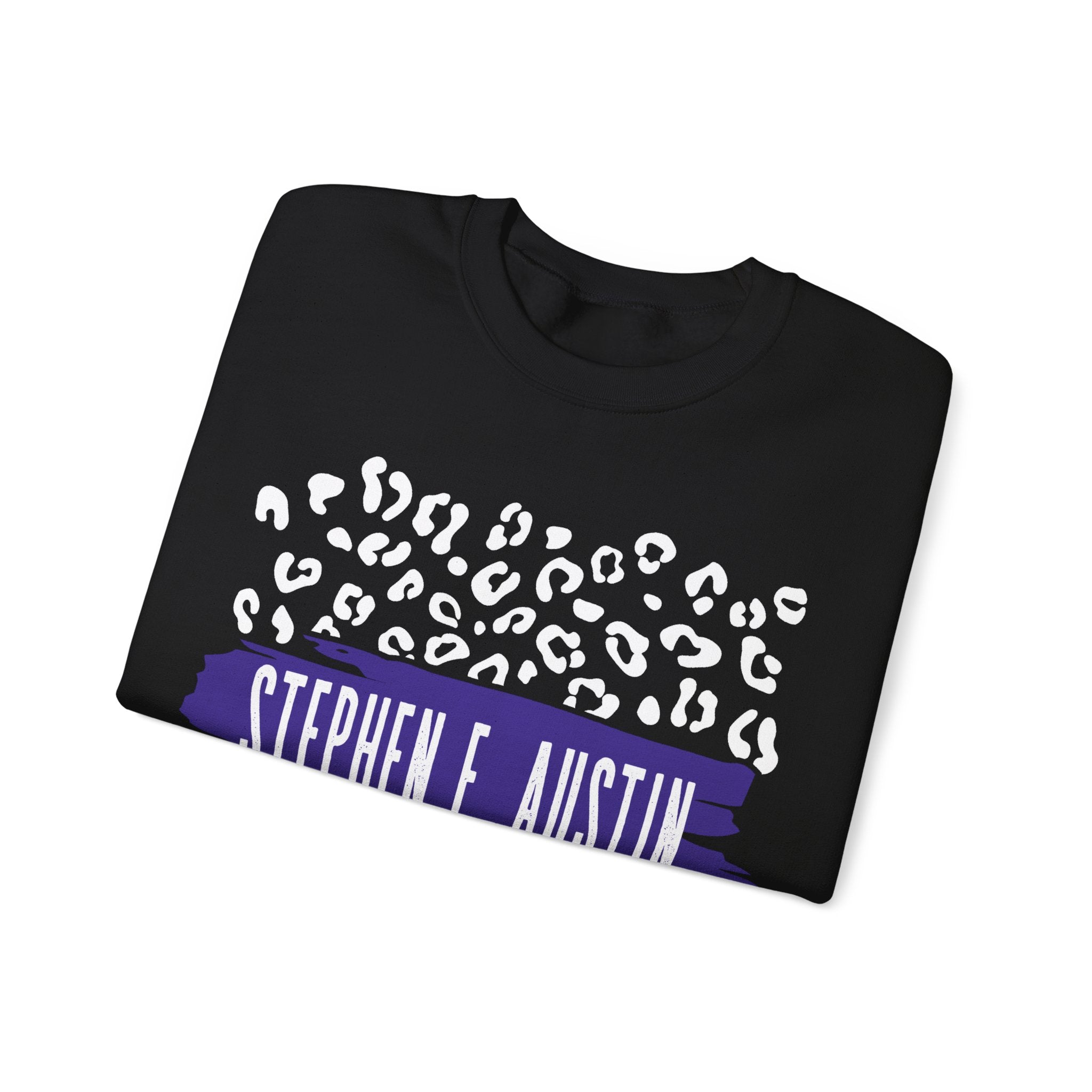 Gildan Unisex Heavy Blend™ Crewneck Collegiate Sweatshirt | SFASU  | LEOPARD Stephen. F. Austin State University