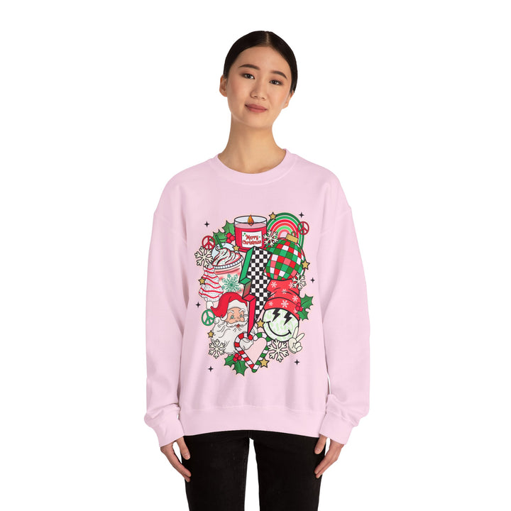 Gildan Unisex Heavy Blend™ Crewneck Sweatshirt | Retro Christmas Collage
