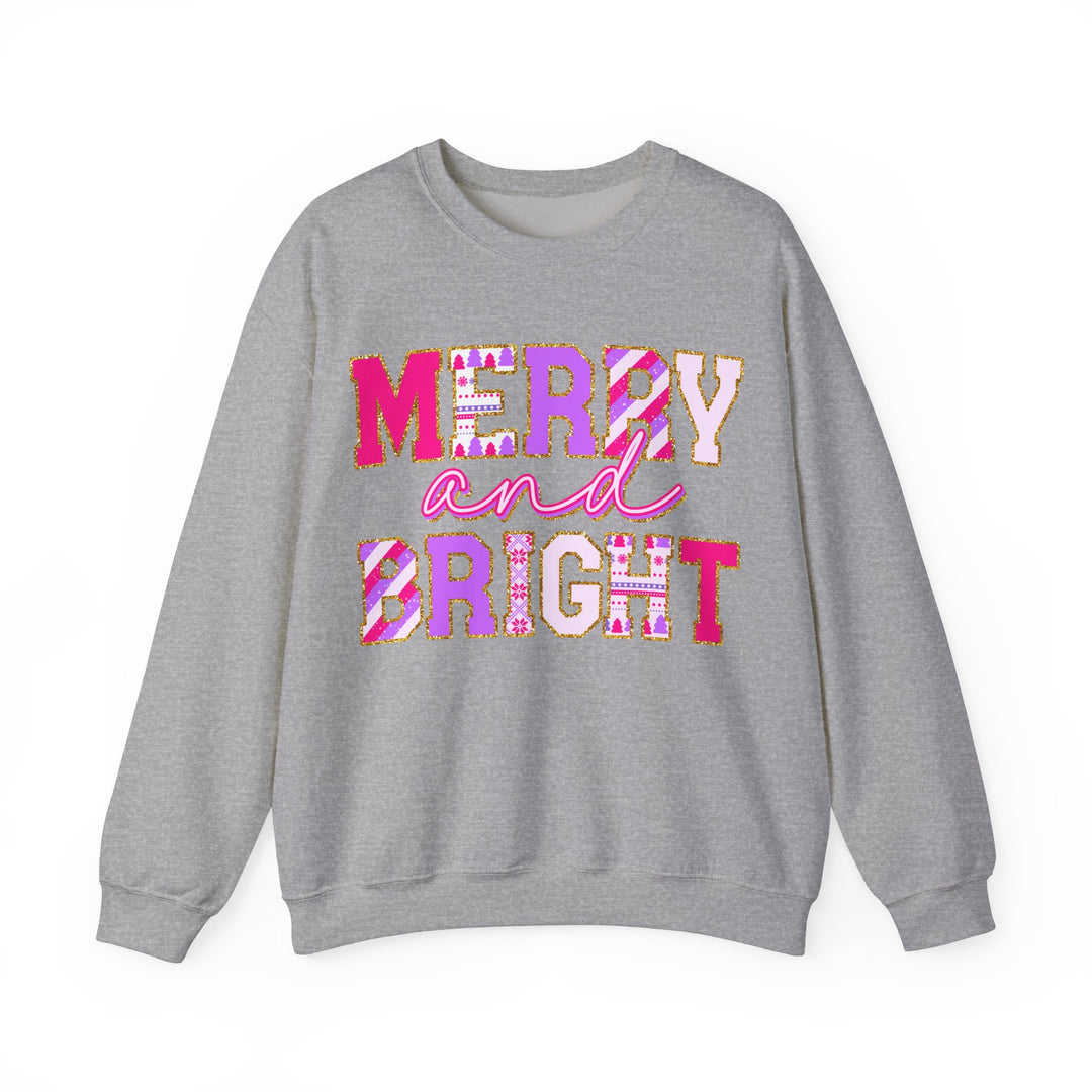 Merry and Bright Gildan Unisex Crewneck Sweatshirt - Festive Holiday Style