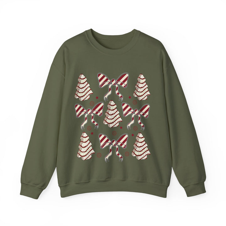 Gildan Cozy Christmas Crewneck Sweatshirt with Festive Trees & Bows
