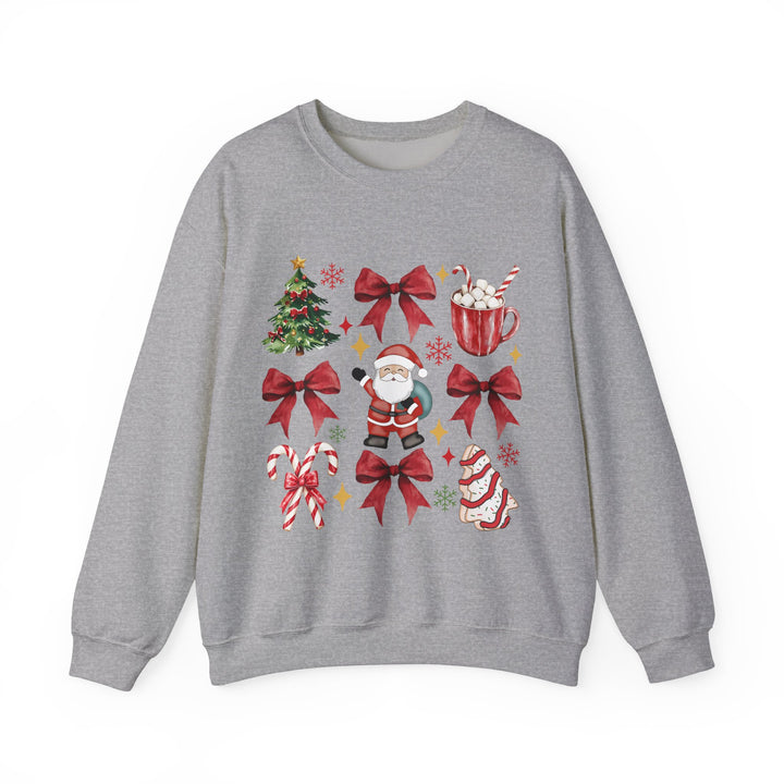 Festive Santa Gildan Crewneck Sweatshirt - Cozy Holiday Apparel